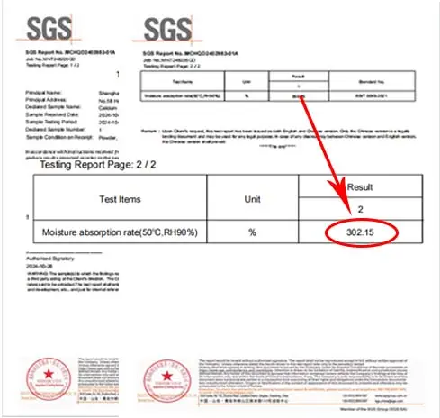 Moisture Absorber Test Report